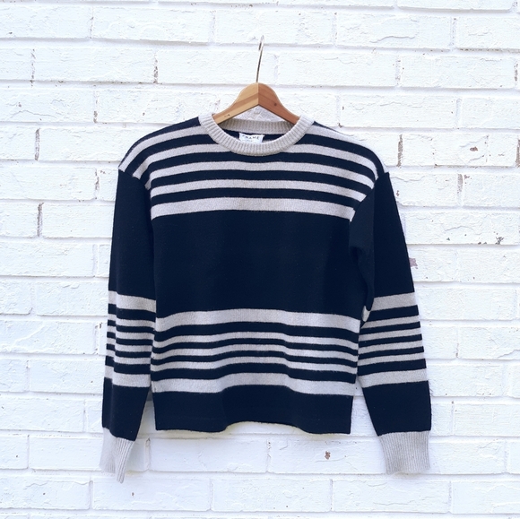 Frame Cashmere Bone & Noir Structure Stripe - Picture 2 of 5